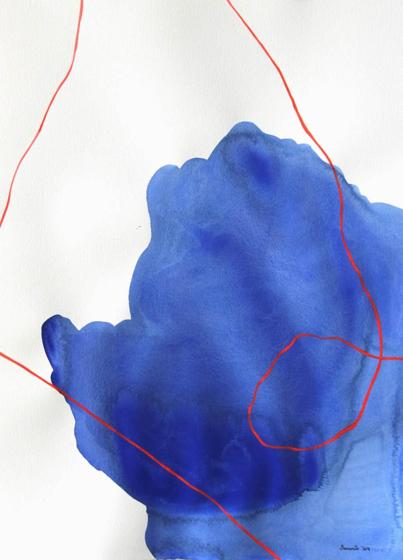 Orange line over blue