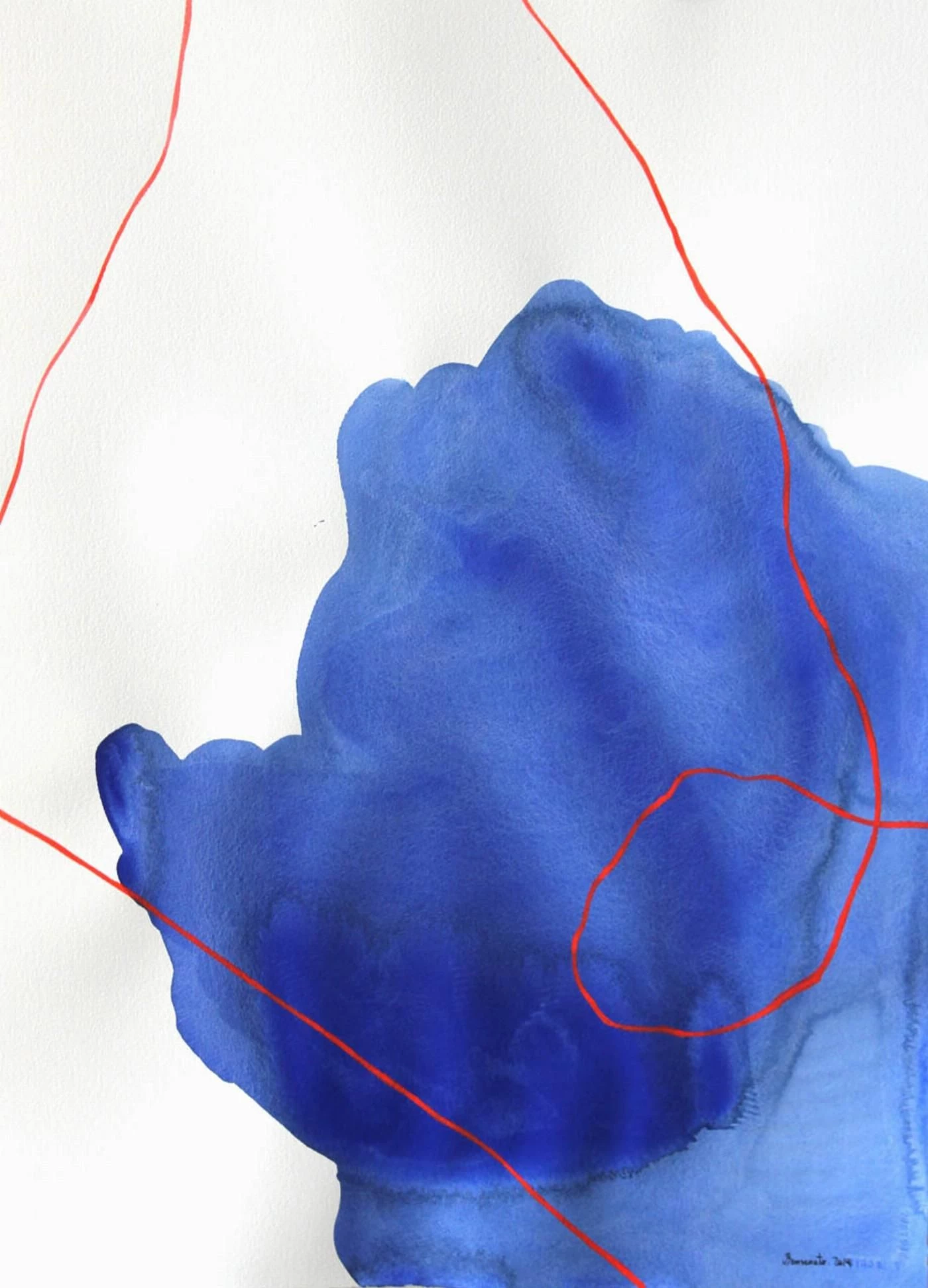 Orange line over blue | María José Benvenuto