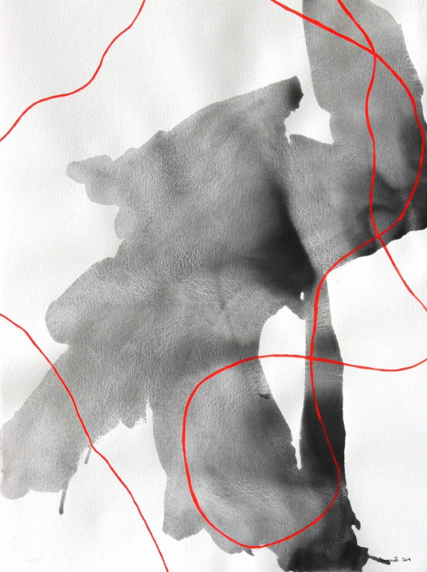 Orange line over grey | María José Benvenuto