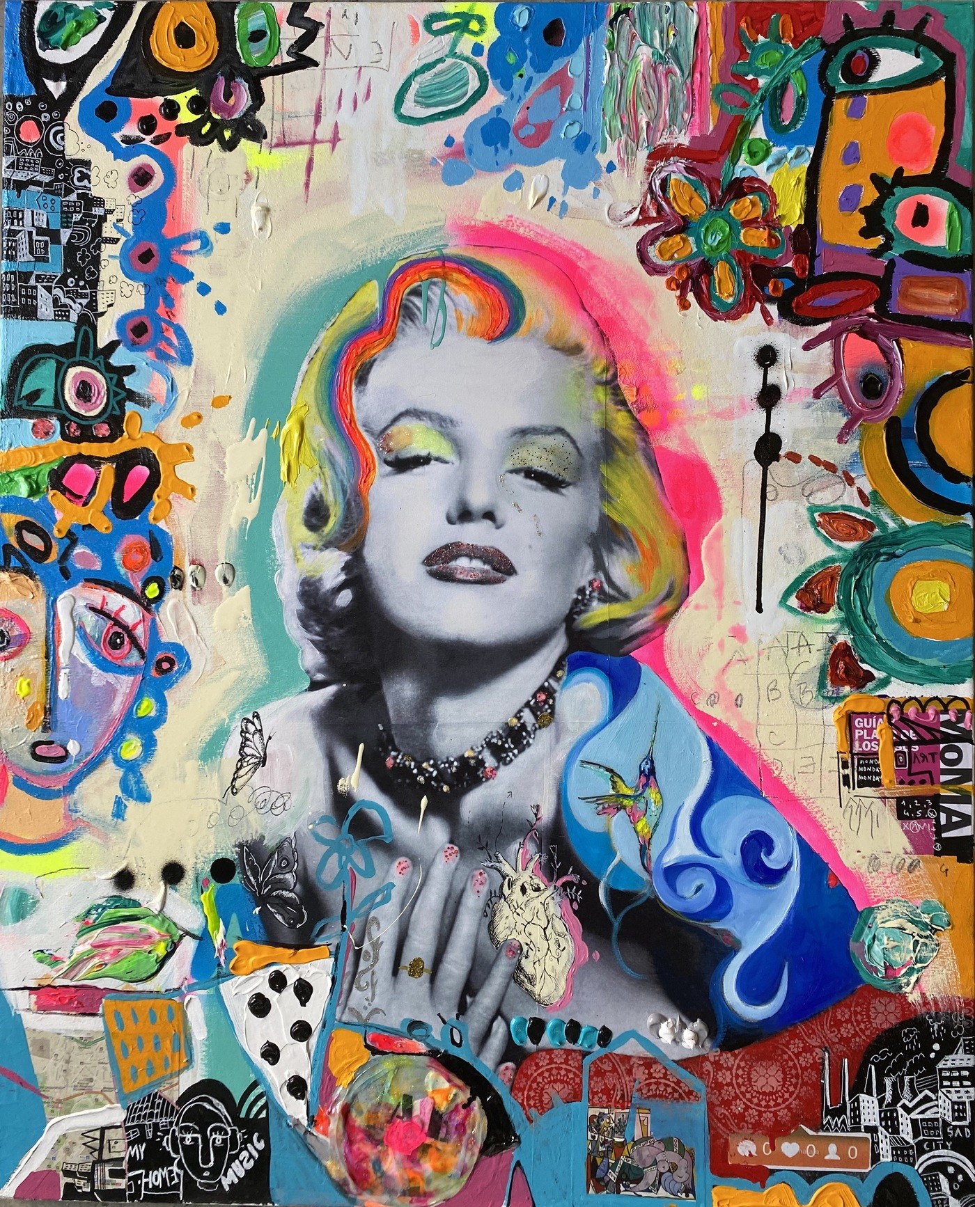 Marilyn con colibrí