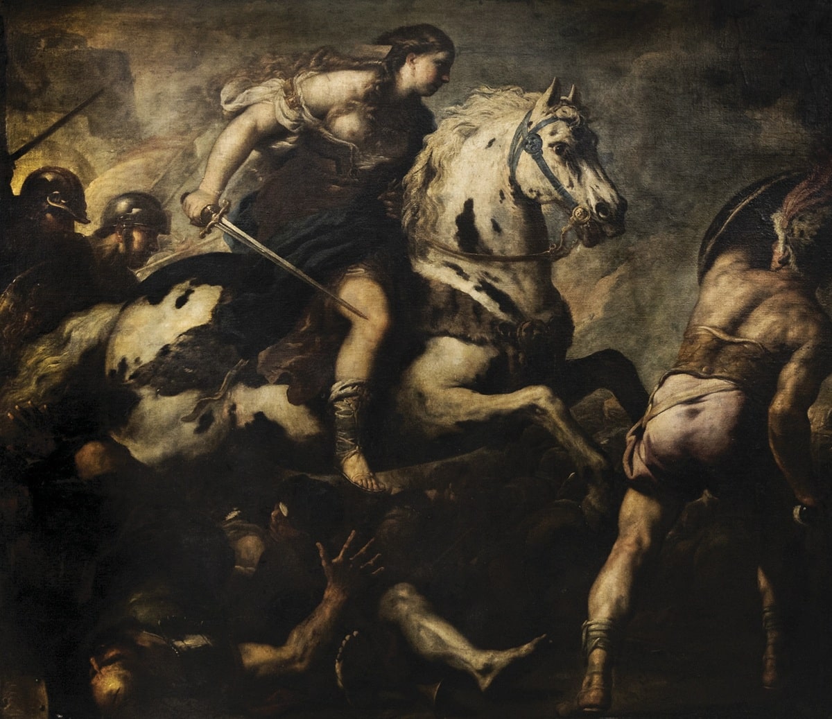 Combate de las amazonas | Luca Giordano